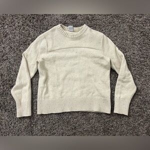 North Face cream specked wool cotton sweater medium